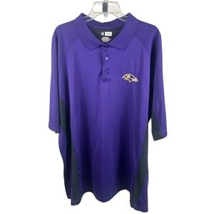 NFL Team‎ Apparel Baltimore Ravens Polo Jersey Performance Shirt Purple Size 3XL